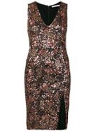 Alice+olivia Embellished Side Slit Dress - Gold