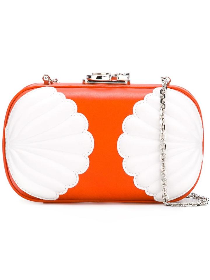Corto Moltedo - 'susan C Star' Shell Clutch - Women - Nappa Leather/silk Satin - One Size, Yellow/orange, Nappa Leather/silk Satin