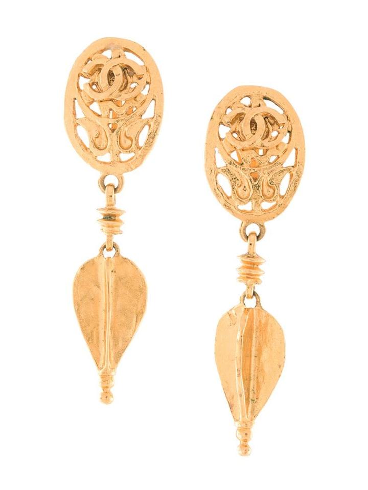 Chanel Pre-owned Cut-of Swinging Earrings - Gold