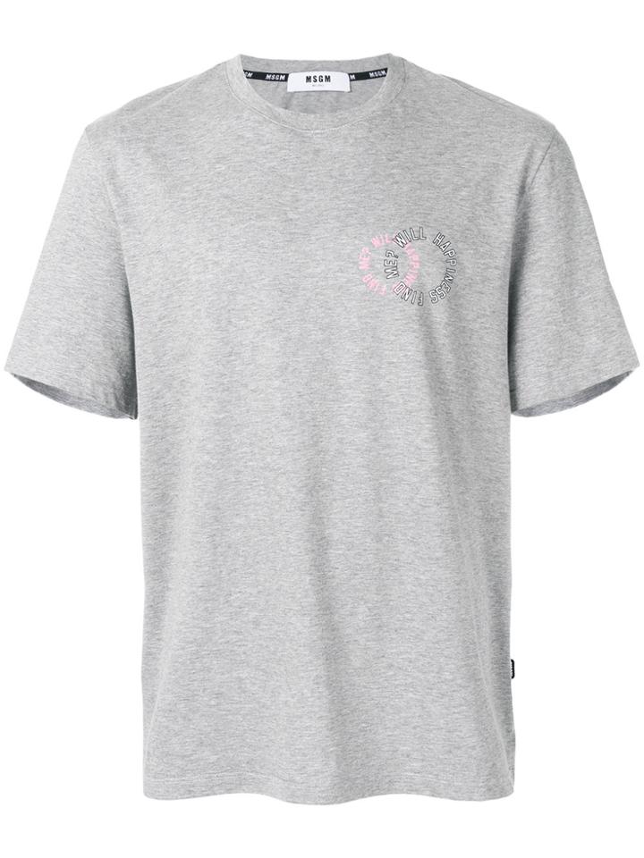 Msgm Printed T-shirt - Grey
