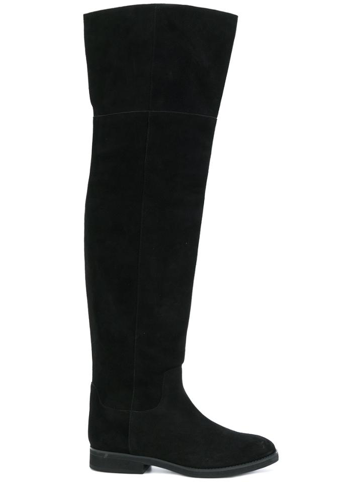 Jil Sander Navy Thigh-length Flat Boots - Black