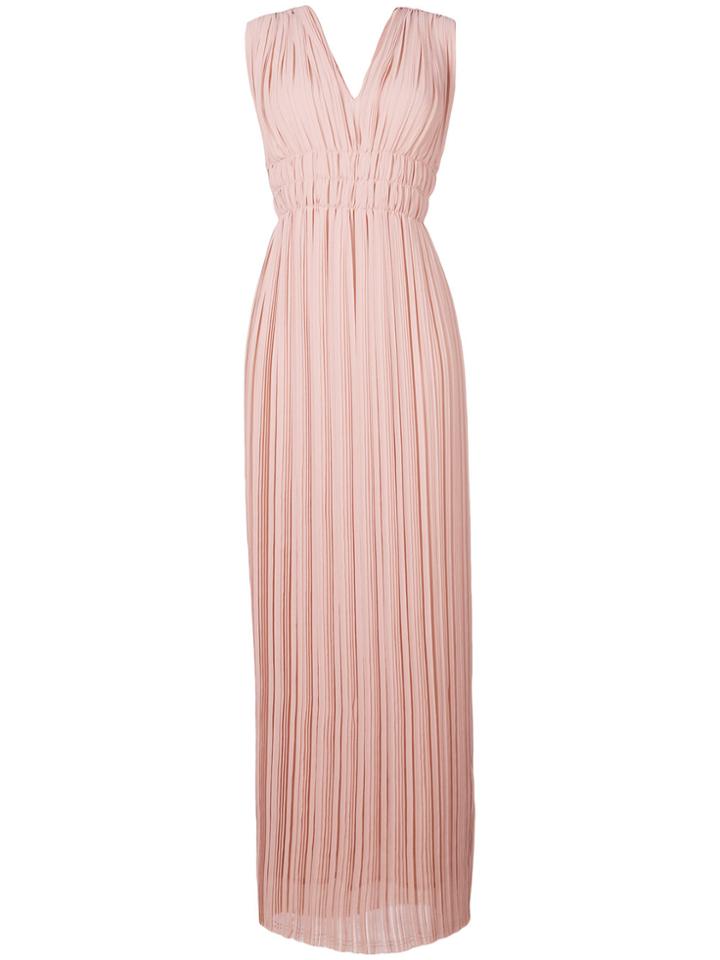 P.a.r.o.s.h. Long Pleated Dress - Pink & Purple