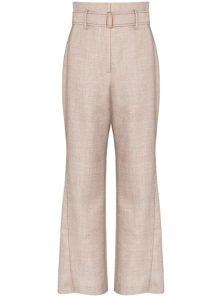 Peter Pilotto High-waist Check Trousers - Silver