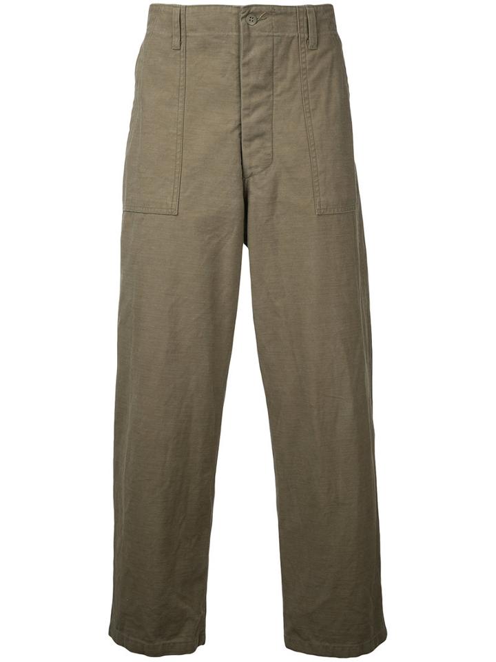 Gold - Back Satin Utility Trousers - Men - Cotton - L, Green, Cotton