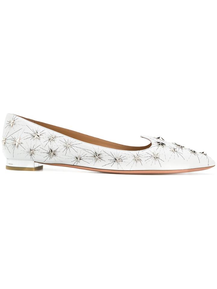 Aquazzura Cosmic Star Ballerinas - White