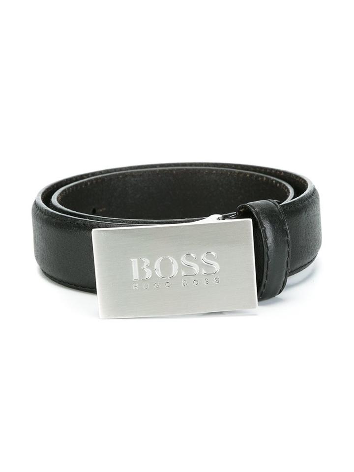 Boss Kids Logo Buckle Belt, Boy's, Size: 70 Cm, Black