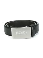 Boss Kids Logo Buckle Belt, Boy's, Size: 70 Cm, Black