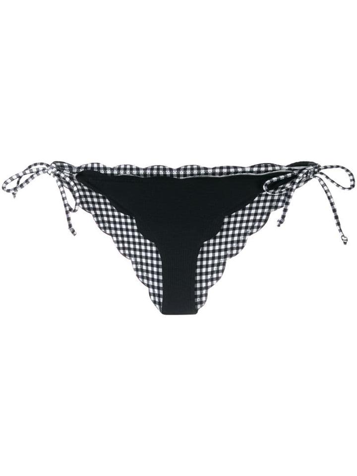 Marysia Gingham Lined Bikini Bottoms - Black