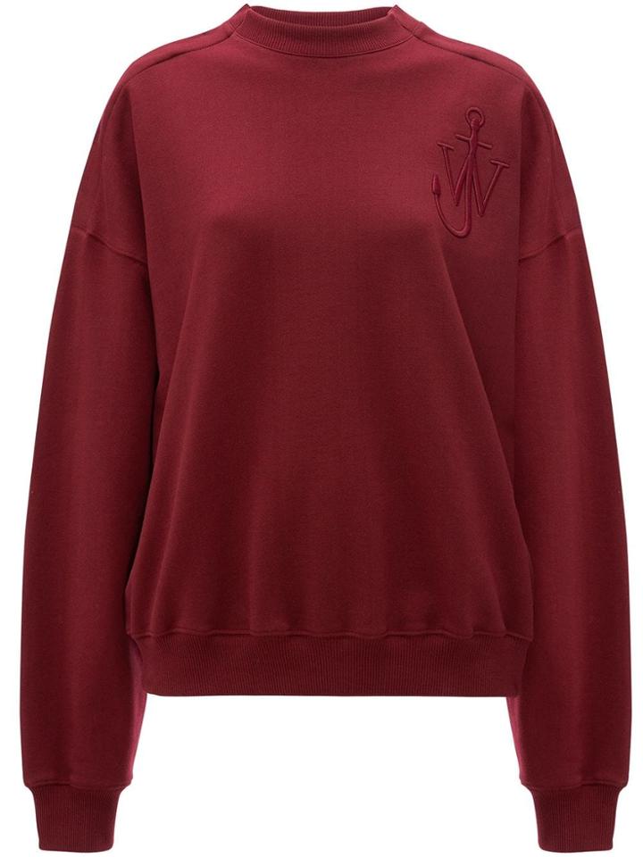 Jw Anderson Oversized Shoulder Placket Sweatshirt - Purple
