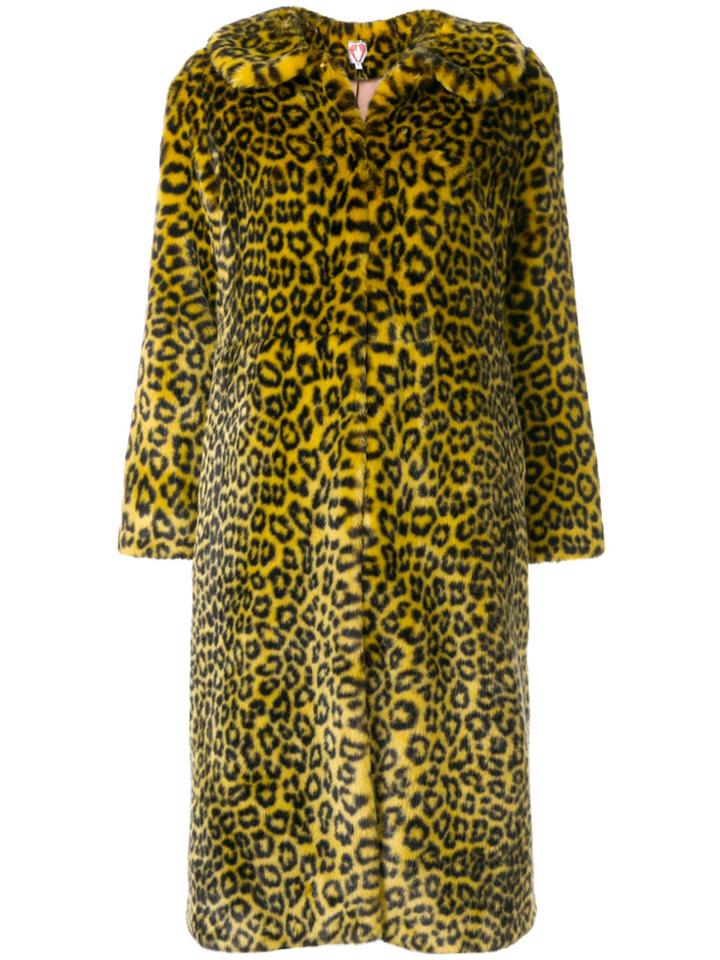 Shrimps Patrick Faux Fur Coat - Yellow & Orange