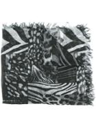 Diesel 'sanimal' Printed Scarf, Adult Unisex, Black, Viscose