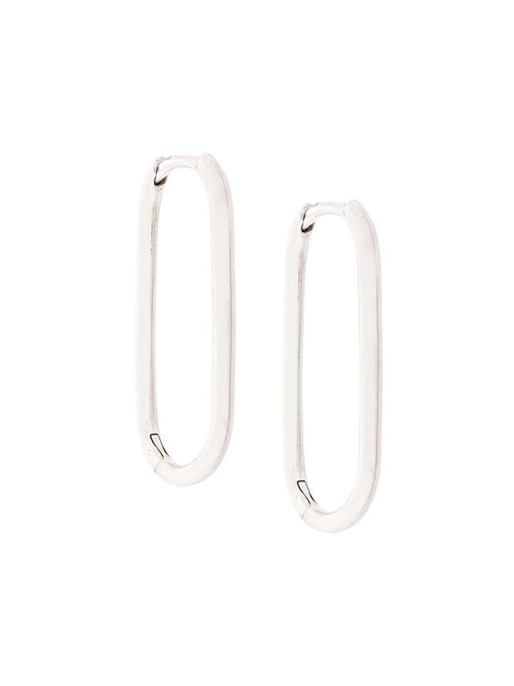 Astley Clarke Piet Oval Hoop Earrings - Silver
