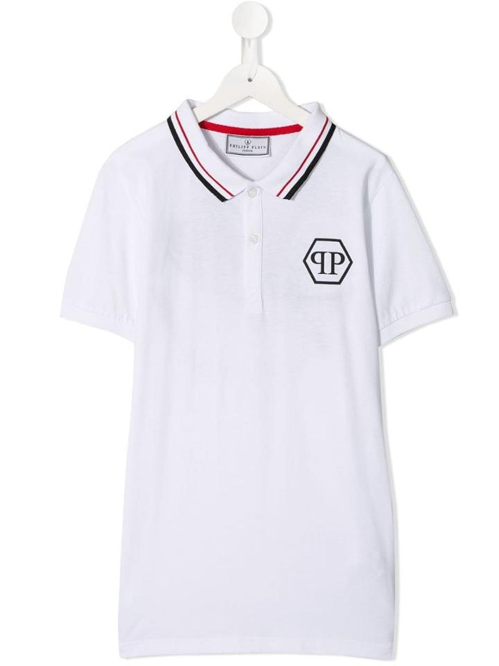 Philipp Plein Junior Statement Polo Shirt - White
