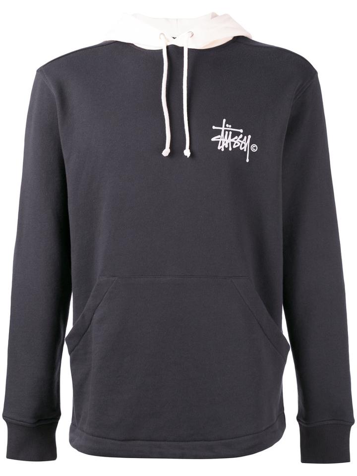 Stussy - Logo Print Hoodie - Men - Cotton - Xl, Black, Cotton