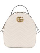 Gucci Gg Marmont Quilted Backpack - White