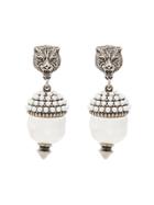 Gucci Feline Faux Pearl Earrings - Metallic