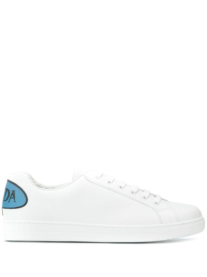 Prada Logo Heel Counter Sneakers - White