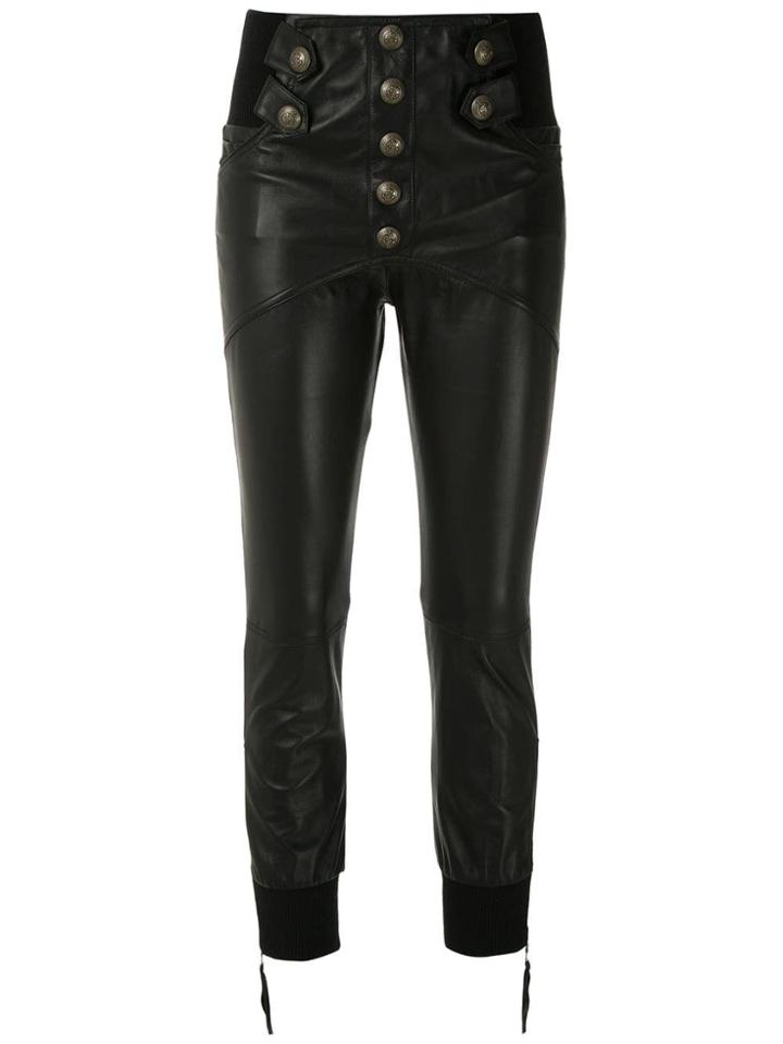 Andrea Bogosian Petunia Leather Skinny Trousers - Black
