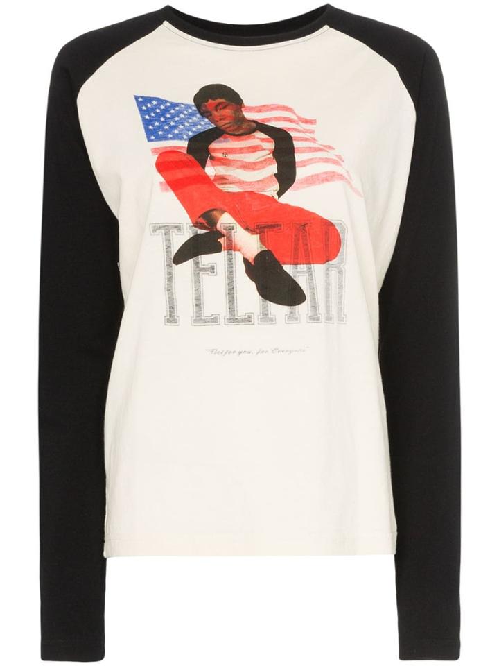 Telfar Tour Print Cotton Raglan T-shirt - Black