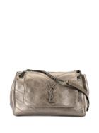 Saint Laurent Eyewear Quilted Monogram Shoulder Bag - Silver