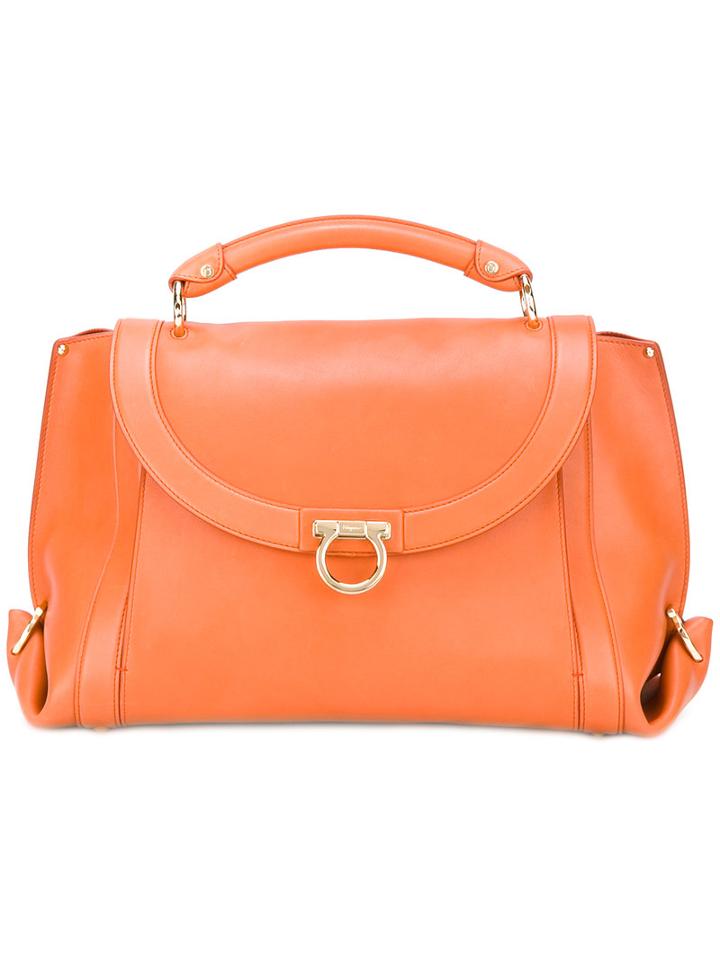 Salvatore Ferragamo Suzanna Tote, Women's, Yellow/orange, Leather