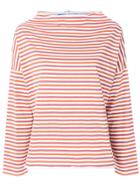 Mih Jeans Boat Neck Striped Top - Yellow & Orange