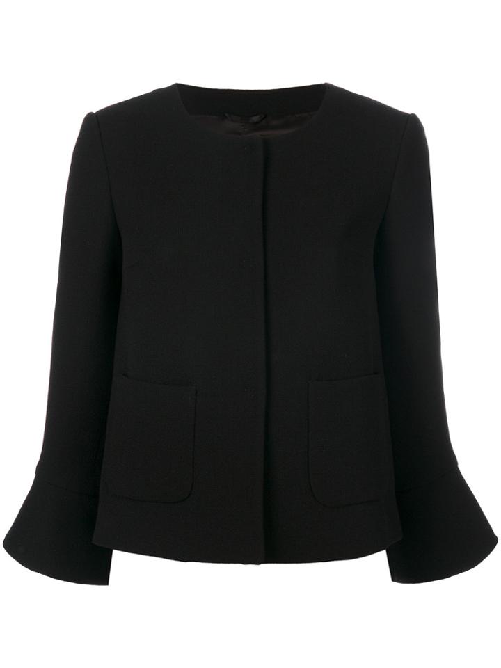 L'autre Chose Flared Cropped Jacket - Black