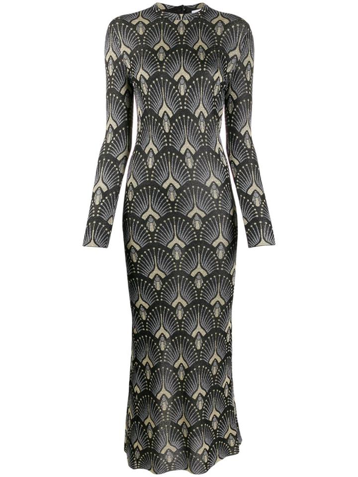Paco Rabanne Jacquard-knit Fitted Dress - Black