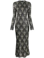 Paco Rabanne Jacquard-knit Fitted Dress - Black