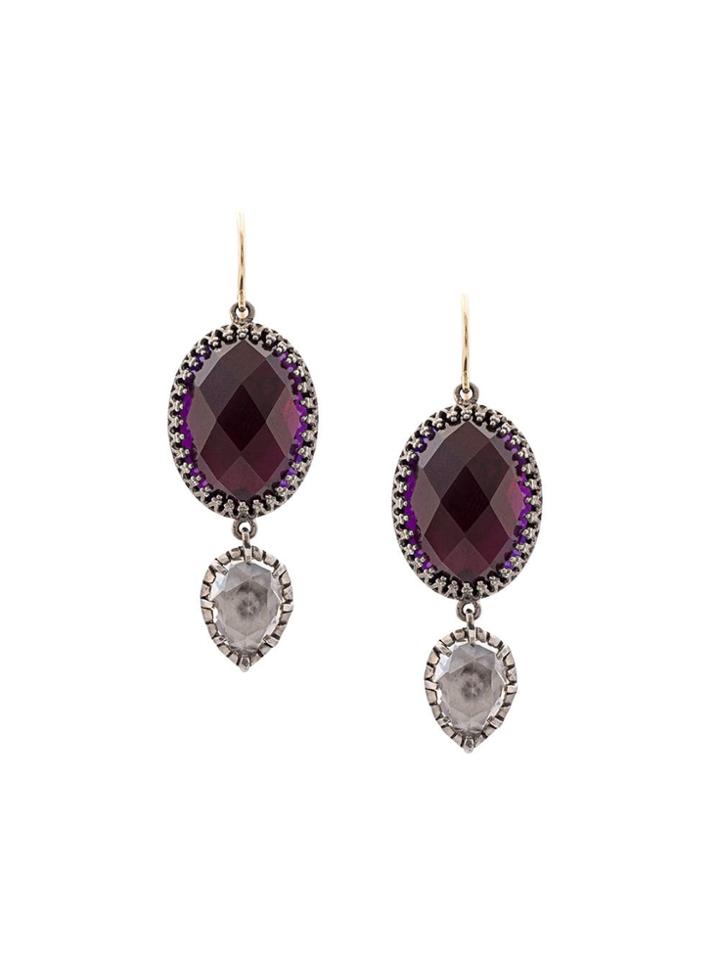 Larkspur & Hawk Sadie Oval And Pear Scarlet Earrings - Purple