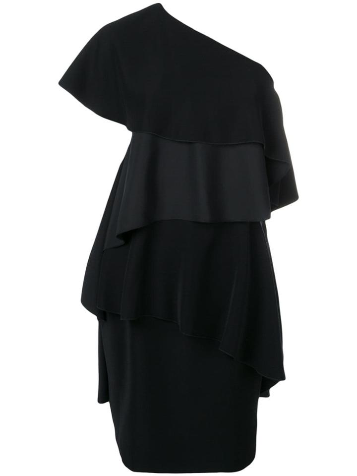 Lanvin One-shoulder Ruffle Dress - Black