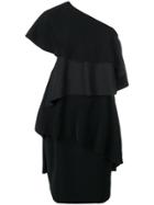 Lanvin One-shoulder Ruffle Dress - Black