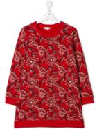 Bonpoint Teen Paisley Print Sweatshirt Dress - Red