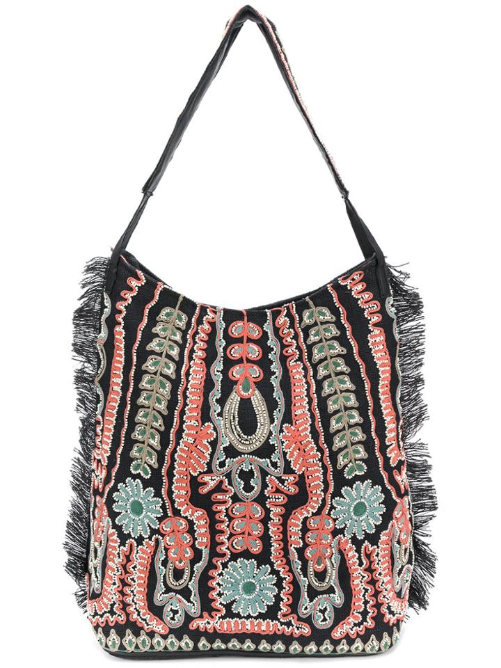 Antik Batik Embroidered Detail Shoulder Bag - Black