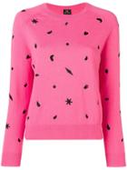 Ps By Paul Smith Urban Jungle Embroidered Jumper - Pink