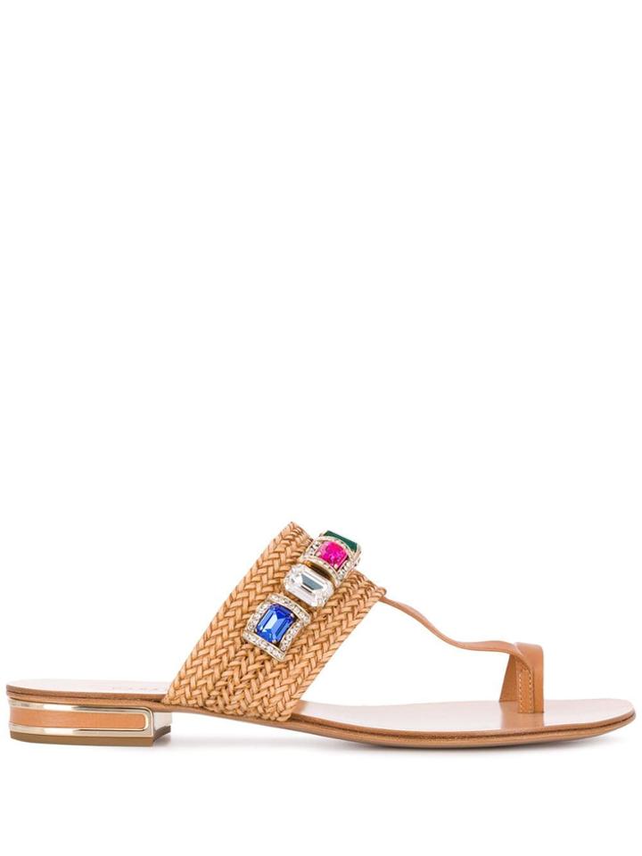 Casadei Gemstone Sandals - Neutrals