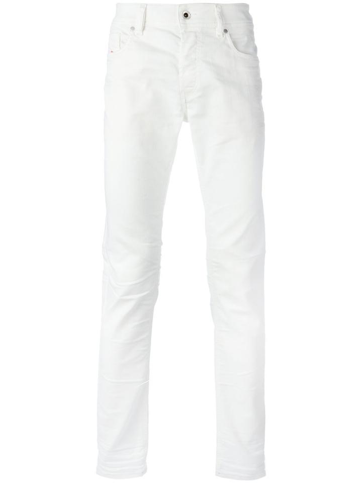 Diesel Straight Leg Jeans, Men's, Size: 31/32, White, Cotton/polyester