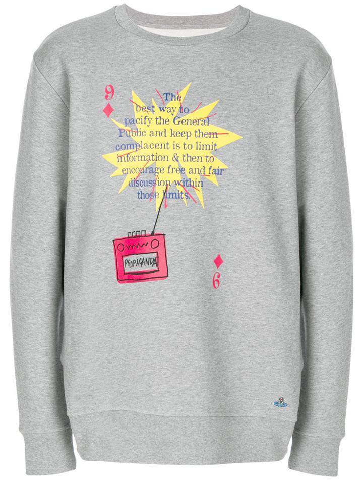 Vivienne Westwood Text Print Sweatshirt - Grey