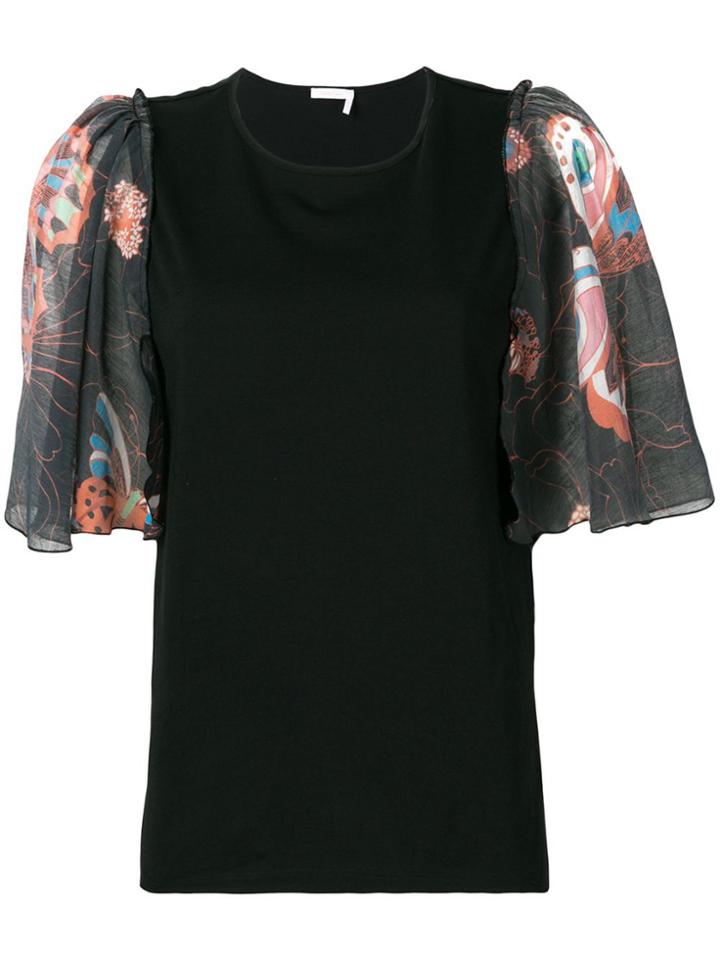 See By Chloé Butterfly Sleeve T-shirt - Black