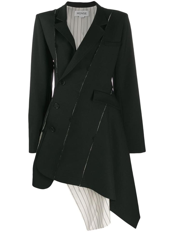 Monse Asymmetric Hem Coat - Black