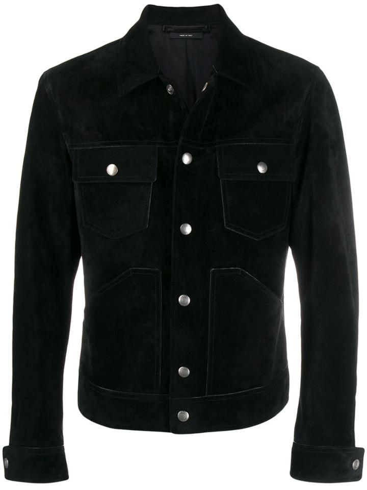 Tom Ford Suede Button-front Jacket - Black