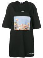 Msgm Oversized Graphic T-shirt Dress - Black