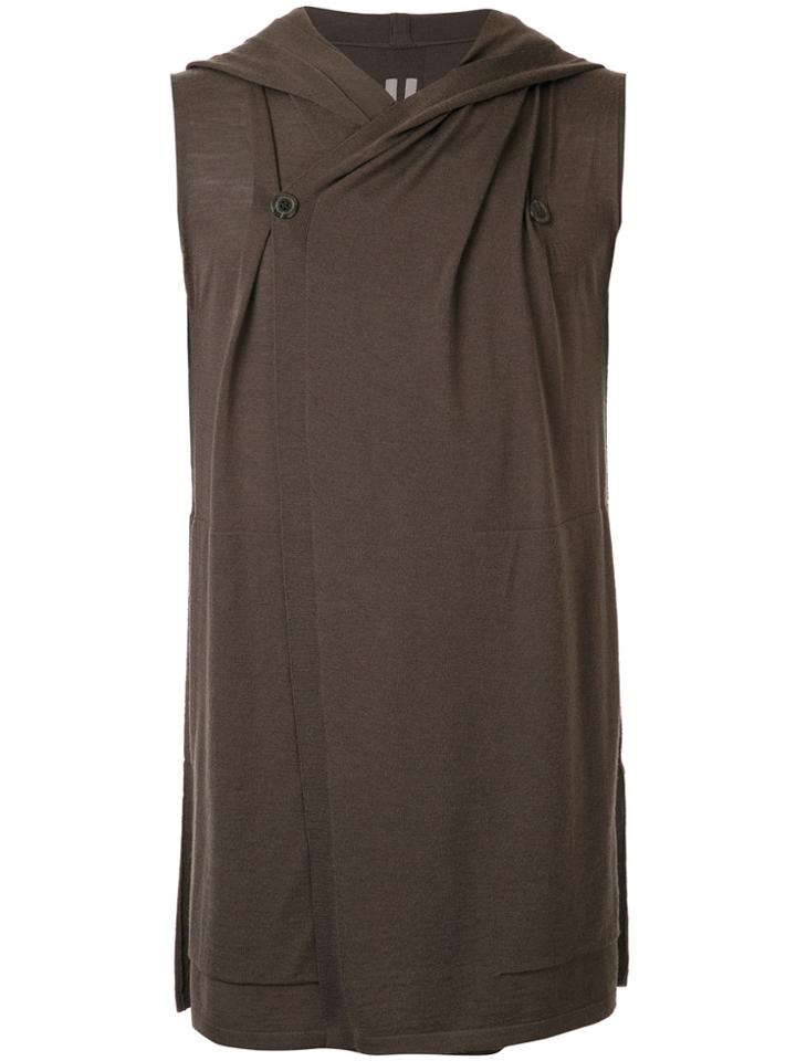 Rick Owens Wrap Front Hoodie - Green