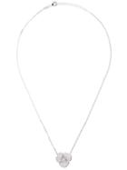 As29 18kt White Gold Roselia Flower Large Diamond Necklace - Silver