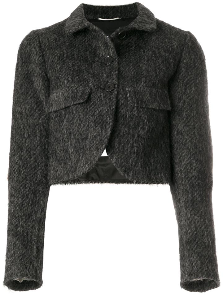 Rochas Cropped Buttoned Jacket - Grey