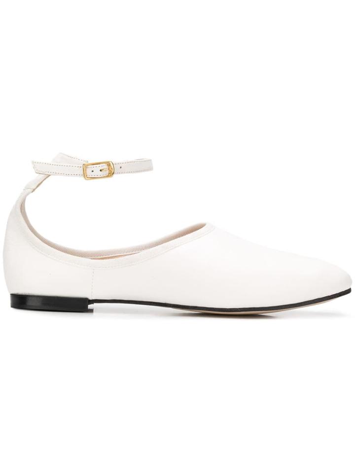 Polder Ankle Strap Ballerinas - White