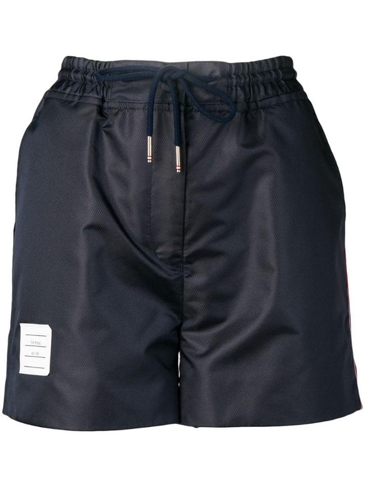 Thom Browne Navy Ripstop Track Shorts - Blue