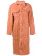 Faustine Steinmetz Single Breasted Knit Coat, Women's, Size: Medium, Yellow/orange, Mohair