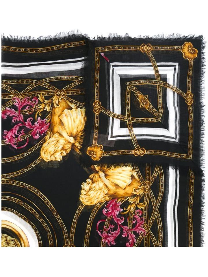 Versace 'ganimede' Scarf, Women's, Black, Silk/modal