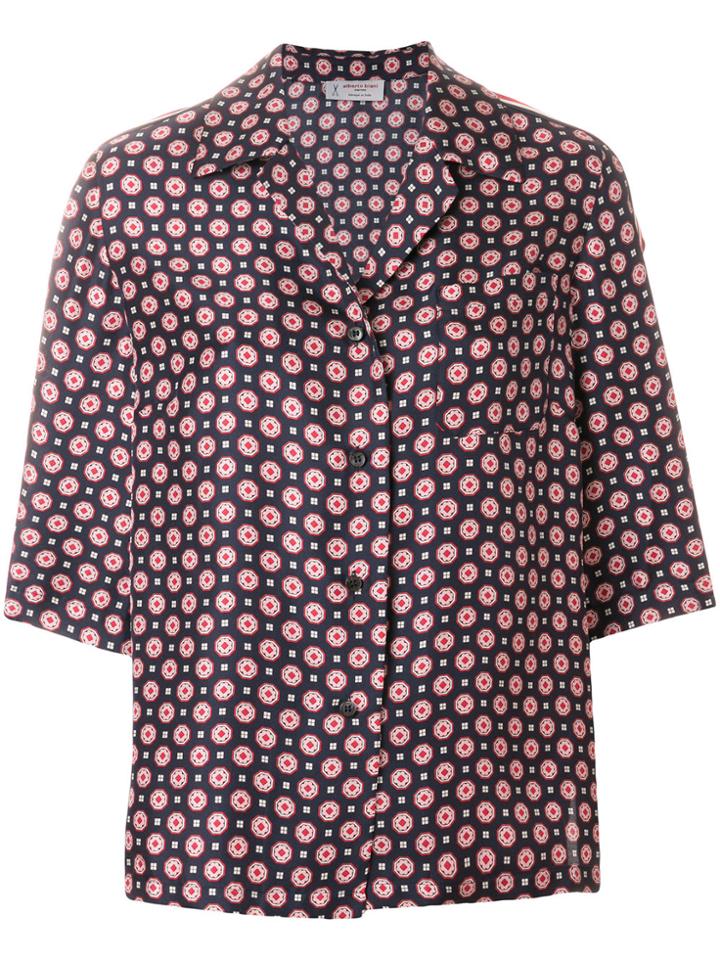 Alberto Biani Floral Shortsleeved Shirt - Blue